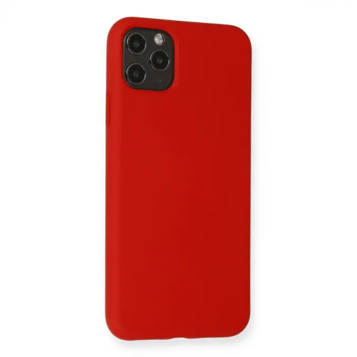 İphone 11 Pro Max Kılıf Nano İçi Kadife Silikon - Kırmızı