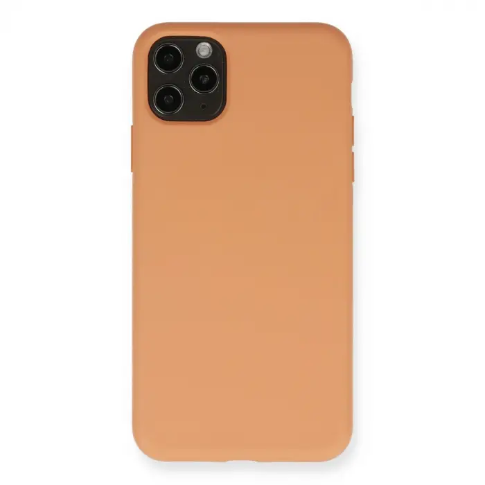 İphone 11 Pro Max Kılıf Nano İçi Kadife Silikon - Mat Turuncu