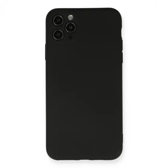 İphone 11 Pro Max Kılıf Nano İçi Kadife Silikon - Siyah