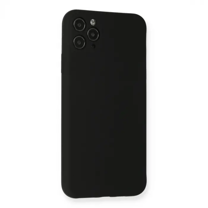 İphone 11 Pro Max Kılıf Nano İçi Kadife Silikon - Siyah