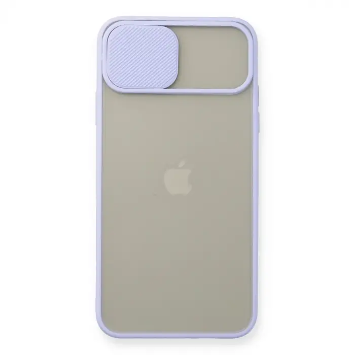 İphone 11 Pro Max Kılıf Palm Buzlu Kamera Sürgülü Silikon - Lila