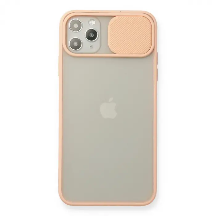 İphone 11 Pro Max Kılıf Palm Buzlu Kamera Sürgülü Silikon - Pembe