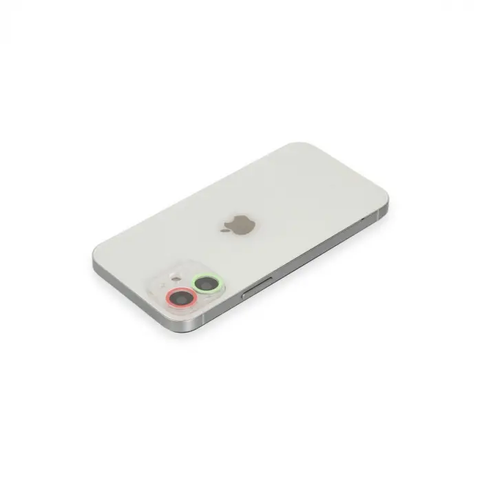 İphone 11 Renkli Kamera Lens Koruma Cam - Yeşil-pembe