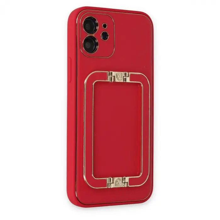İphone 12 Kılıf Coco Elit Kapak - Kırmızı