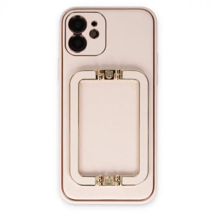 İphone 12 Kılıf Coco Elit Kapak - Pudra