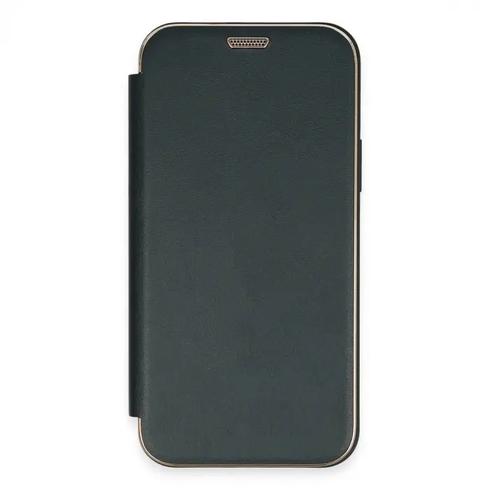 İphone 12 Kılıf Dolpin Kapaklı - Koyu Yeşil