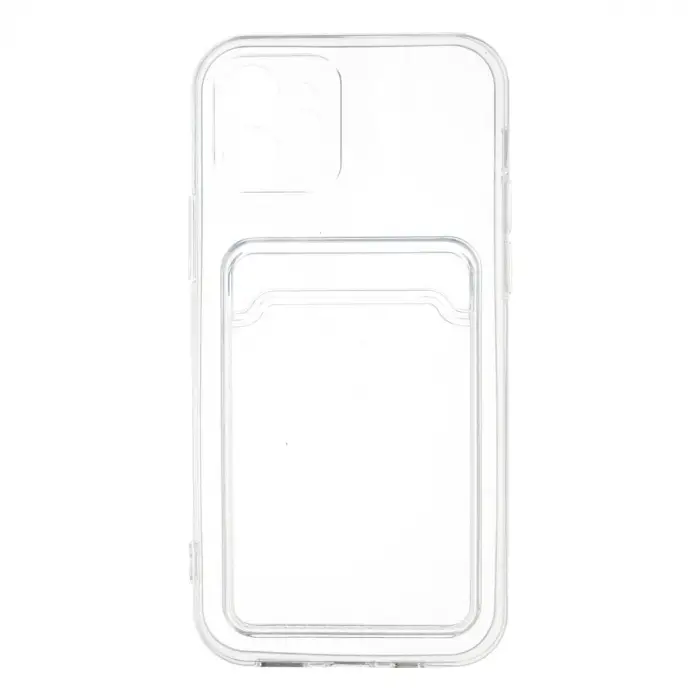 İphone 12 Kılıf Kart Şeffaf Silikon - Şeffaf