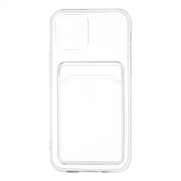 İphone 12 Kılıf Kart Şeffaf Silikon - Şeffaf