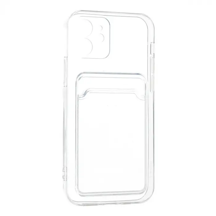 İphone 12 Kılıf Kart Şeffaf Silikon - Şeffaf