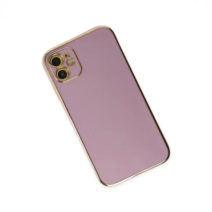 İphone 12 Kılıf Volet Silikon - Mor
