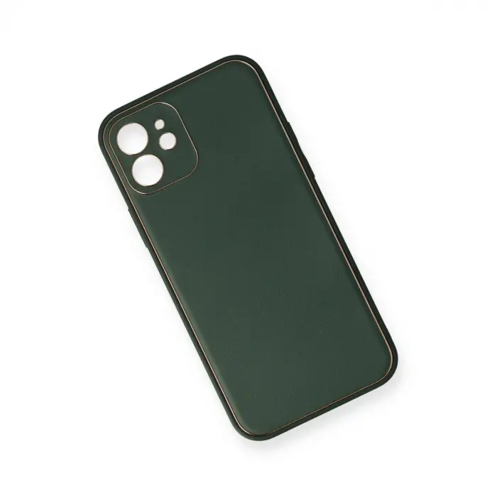İphone 12 Mini Kılıf Coco Deri Silikon Kapak - Yeşil