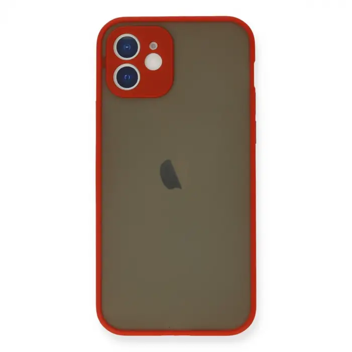 İphone 12 Mini Kılıf Montreal Silikon Kapak - Kırmızı