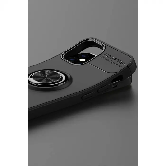 İphone 12 Mini Kılıf Range Yüzüklü Silikon - Kırmızı