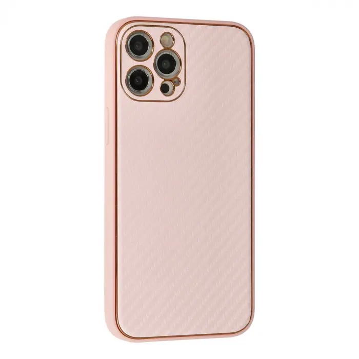 İphone 12 Pro Kılıf Coco Karbon Silikon - Pembe