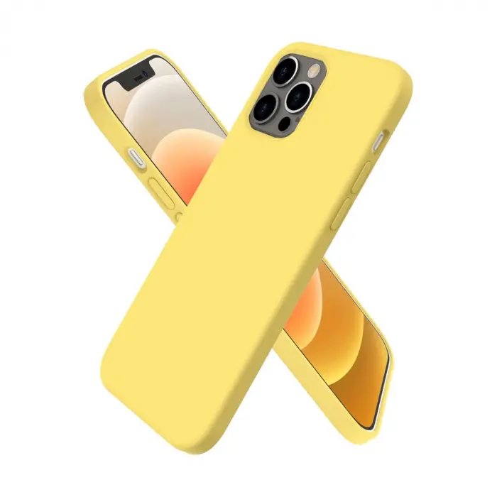 İphone 12 Pro Kılıf First Silikon - Sarı