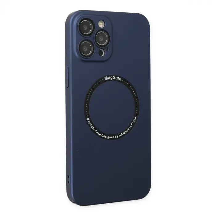 İphone 12 Pro Kılıf Jack Magneticsafe Lens Silikon - Lacivert