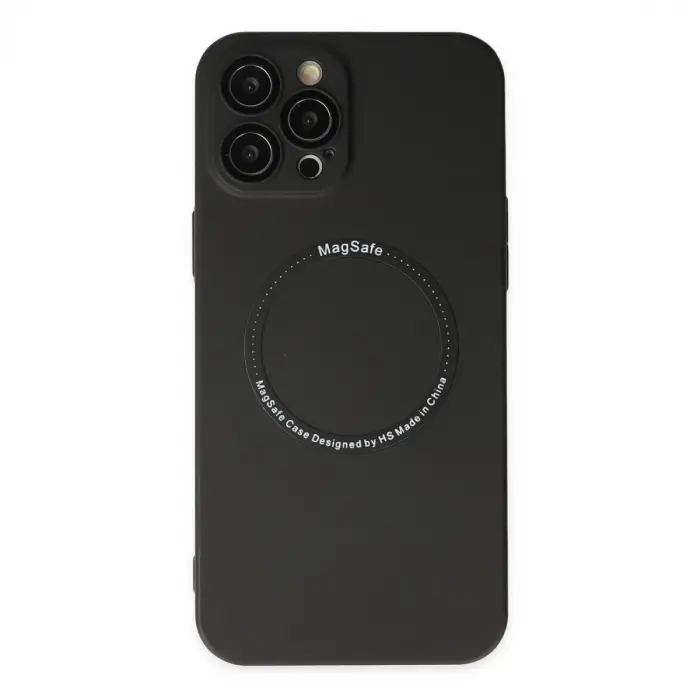 İphone 12 Pro Kılıf Jack Magneticsafe Lens Silikon - Siyah