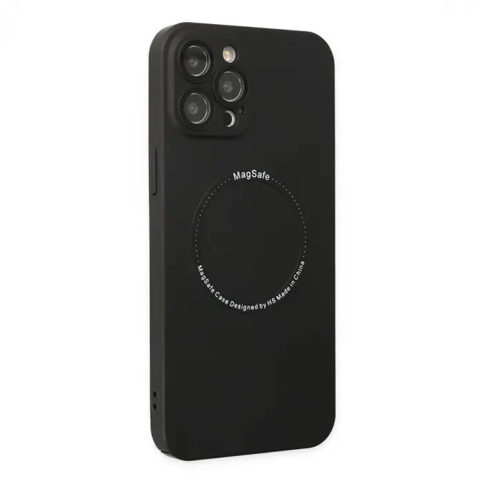 İphone 12 Pro Kılıf Jack Magneticsafe Lens Silikon - Siyah