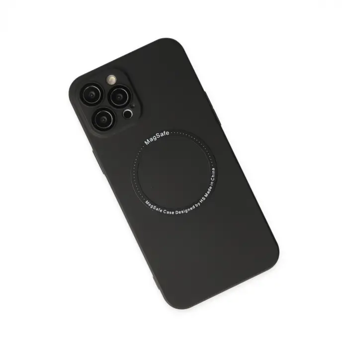 İphone 12 Pro Kılıf Jack Magneticsafe Lens Silikon - Siyah