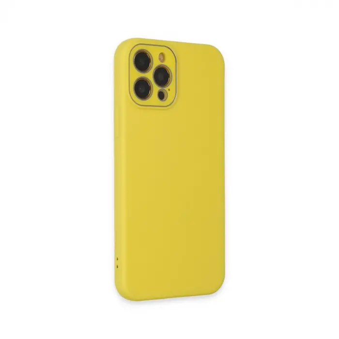 İphone 12 Pro Kılıf Lansman Glass Kapak - Sarı