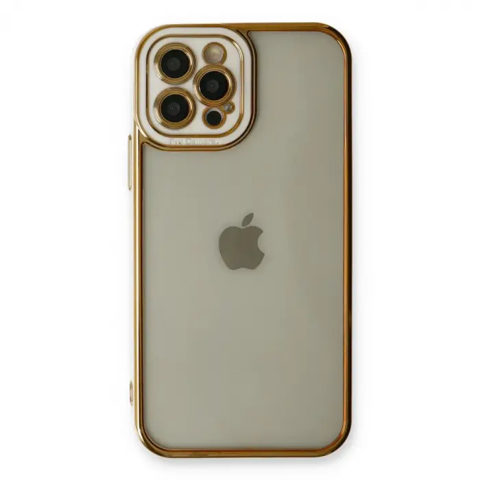İphone 12 Pro Kılıf Liva Lens Silikon - Beyaz