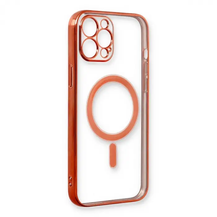 İphone 12 Pro Kılıf Magneticsafe Lazer Silikon - Kırmızı