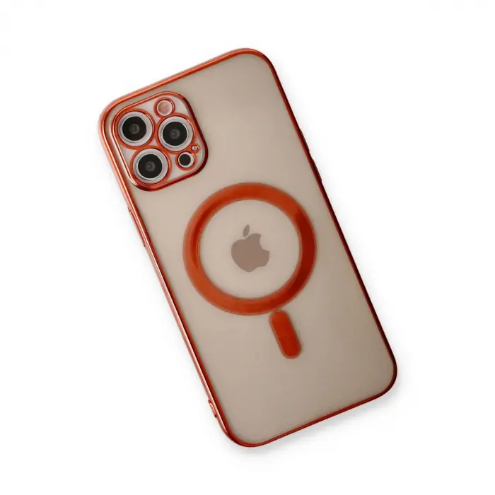 İphone 12 Pro Kılıf Magneticsafe Lazer Silikon - Kırmızı