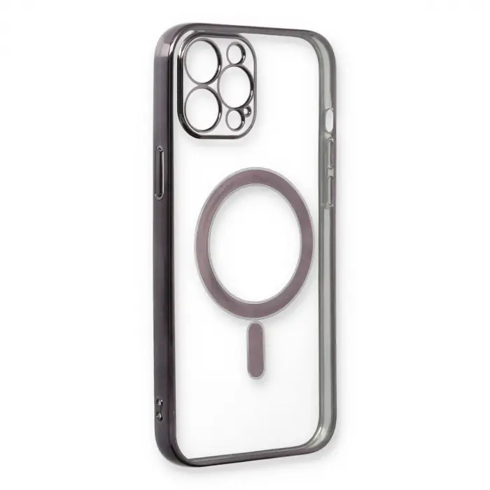 İphone 12 Pro Kılıf Magneticsafe Lazer Silikon - Siyah