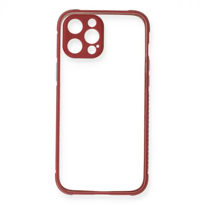 İphone 12 Pro Kılıf Miami Şeffaf Silikon - Fuşya