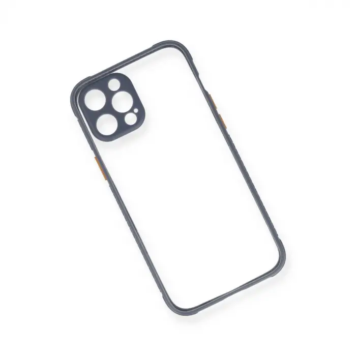 İphone 12 Pro Kılıf Miami Şeffaf Silikon - Gri