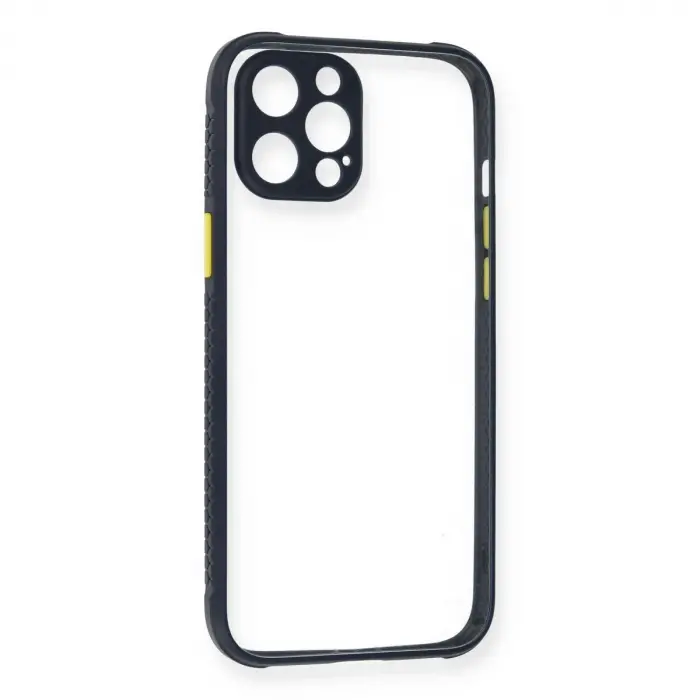 İphone 12 Pro Kılıf Miami Şeffaf Silikon - Lacivert
