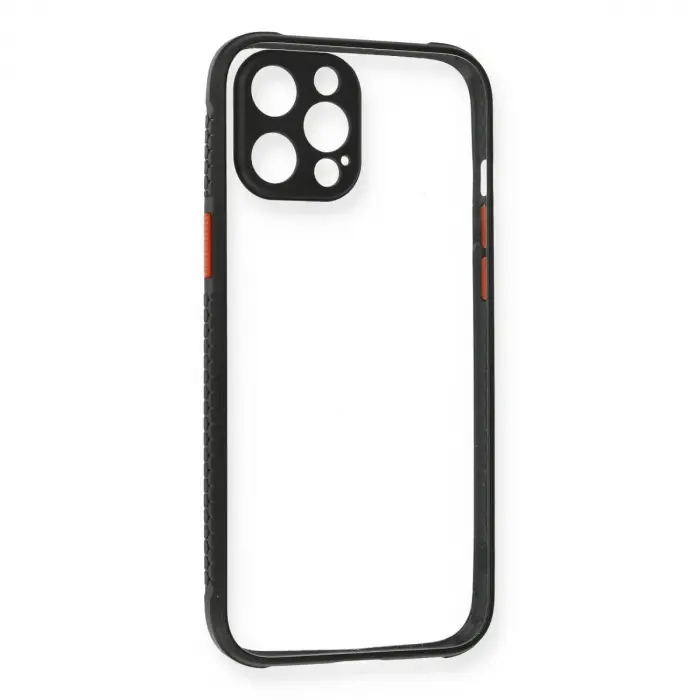 İphone 12 Pro Kılıf Miami Şeffaf Silikon - Siyah
