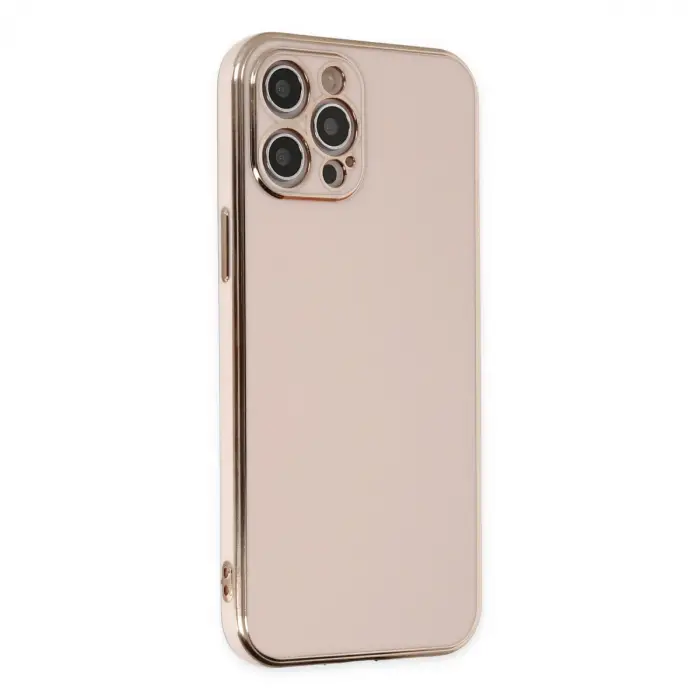 İphone 12 Pro Kılıf Volet Silikon - Pembe