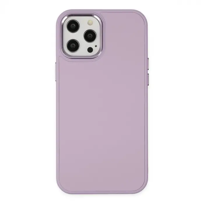 İphone 12 Pro Max Kılıf Asya Deri Silikon - Lila
