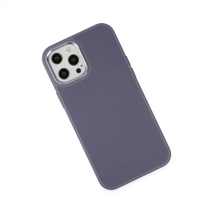 İphone 12 Pro Max Kılıf Asya Deri Silikon - Mor
