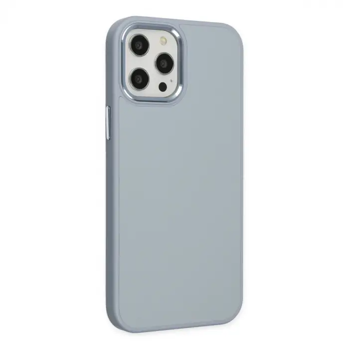 İphone 12 Pro Max Kılıf Asya Deri Silikon - Sierra Blue