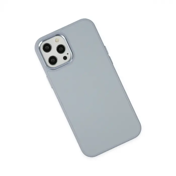 İphone 12 Pro Max Kılıf Asya Deri Silikon - Sierra Blue