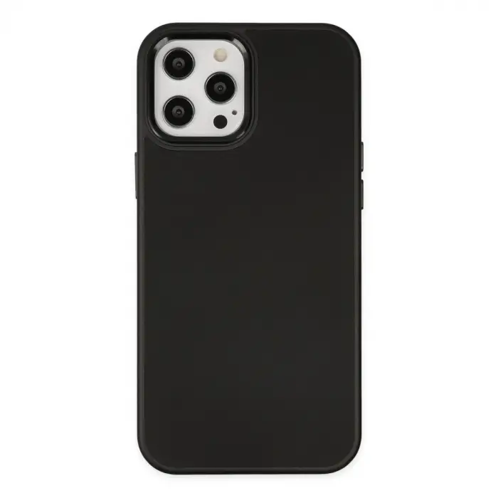 İphone 12 Pro Max Kılıf Asya Deri Silikon - Siyah
