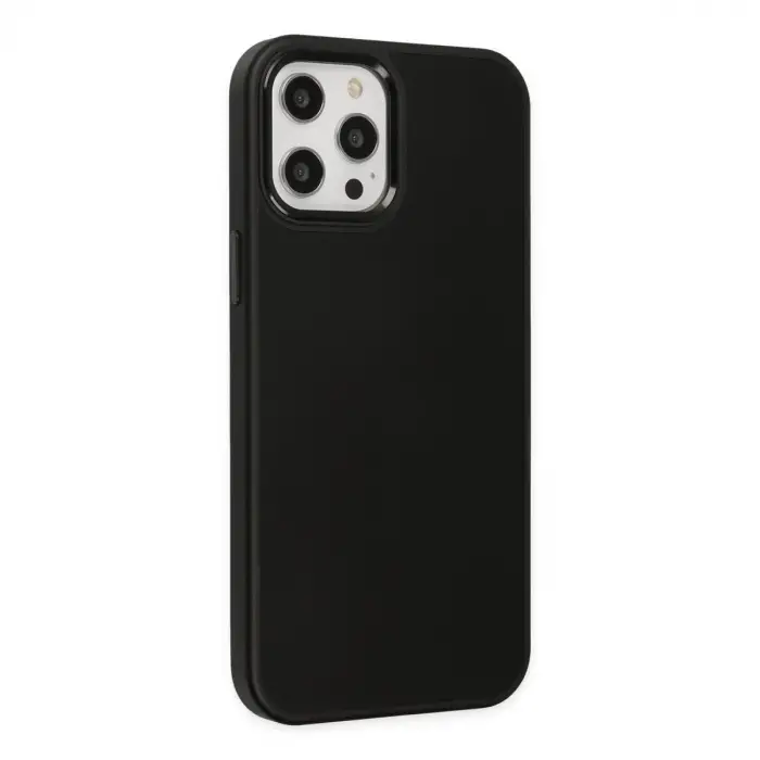 İphone 12 Pro Max Kılıf Asya Deri Silikon - Siyah