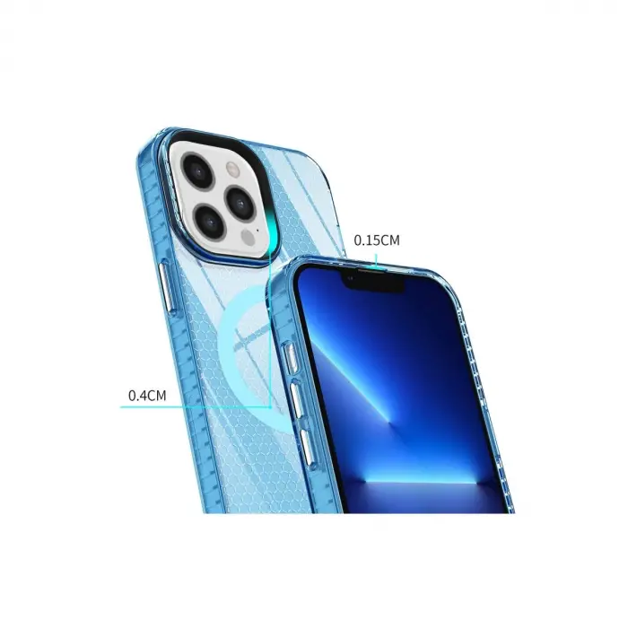 İphone 12 Pro Max Kılıf Beta Magneticsafe Silikon - Mavi