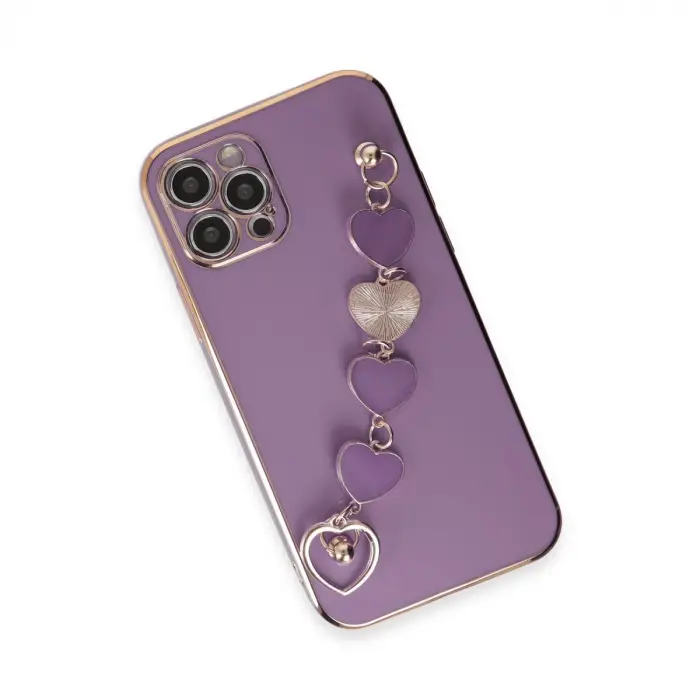 İphone 12 Pro Max Kılıf Esila Silikon - Mor