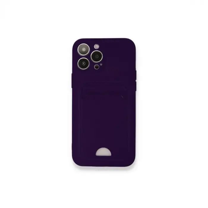 İphone 12 Pro Max Kılıf Kelvin Kartvizitli Silikon - Derin Mor