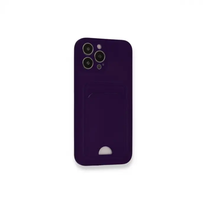 İphone 12 Pro Max Kılıf Kelvin Kartvizitli Silikon - Derin Mor