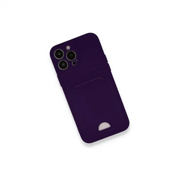 İphone 12 Pro Max Kılıf Kelvin Kartvizitli Silikon - Derin Mor