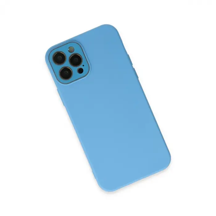 İphone 12 Pro Max Kılıf Lansman Glass Kapak - Mavi