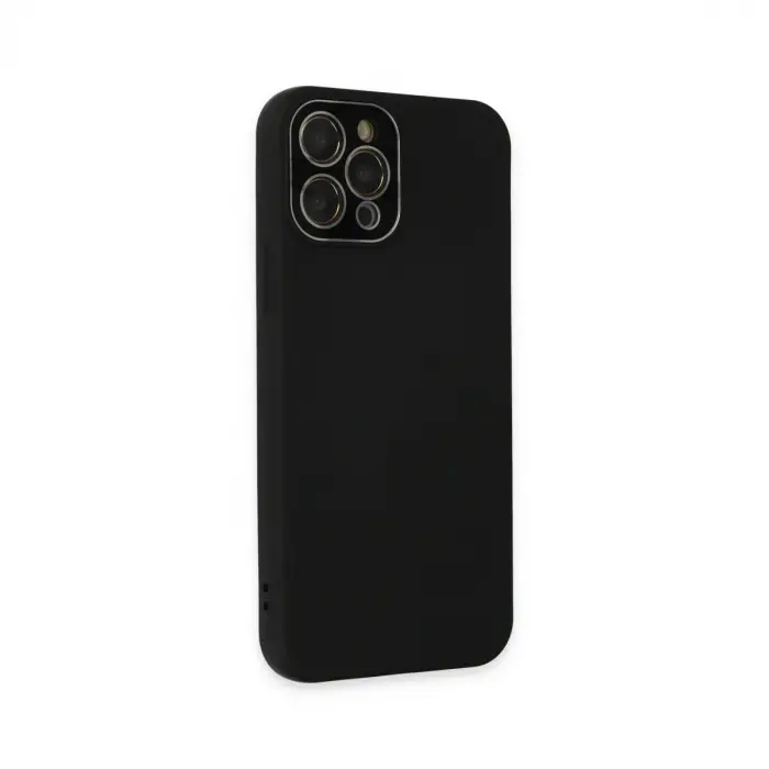 İphone 12 Pro Max Kılıf Lansman Glass Kapak - Siyah