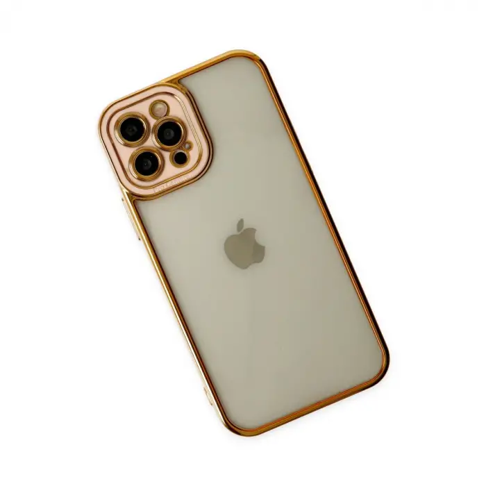 İphone 12 Pro Max Kılıf Liva Lens Silikon - Rose