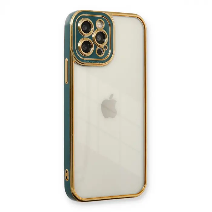 İphone 12 Pro Max Kılıf Liva Lens Silikon - Yeşil