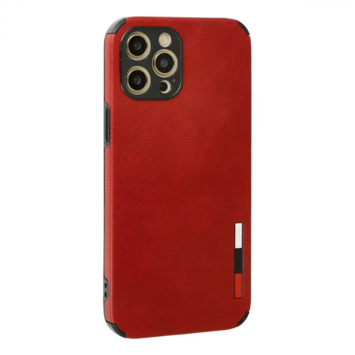İphone 12 Pro Max Kılıf Loop Deri Silikon - Kırmızı