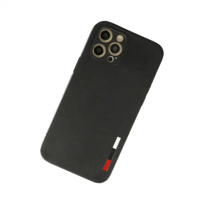 İphone 12 Pro Max Kılıf Loop Deri Silikon - Siyah